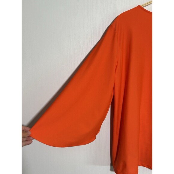 Jude Connally Top Women's XL Orange Daniella Pullover Stretch Flutter Sleeve - Picture 9 of 10